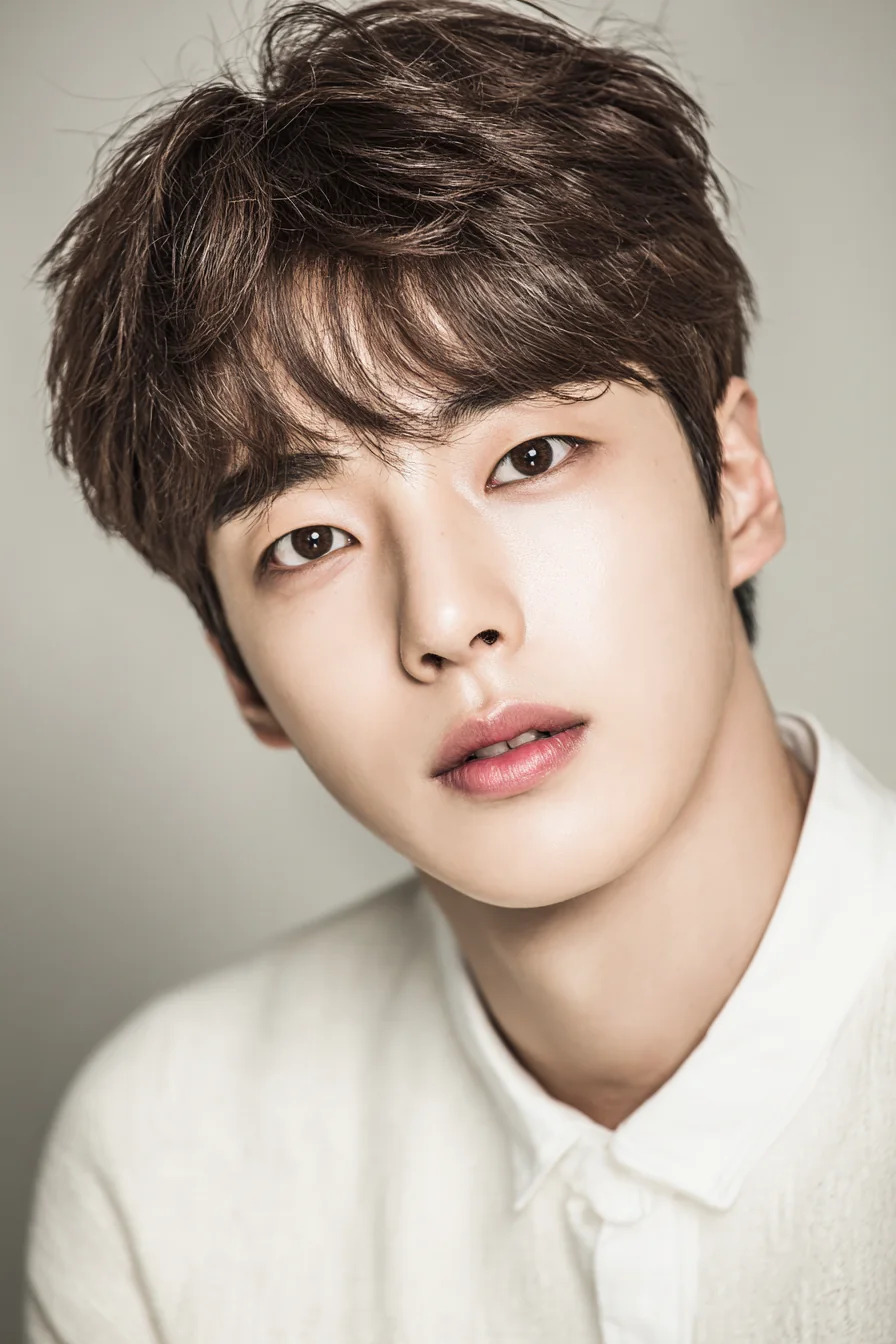 검은 정장 차림으로 탁자에 기대앉은 호스트